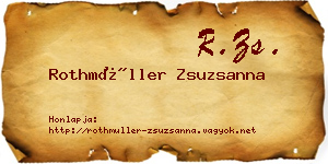 Rothmüller Zsuzsanna névjegykártya